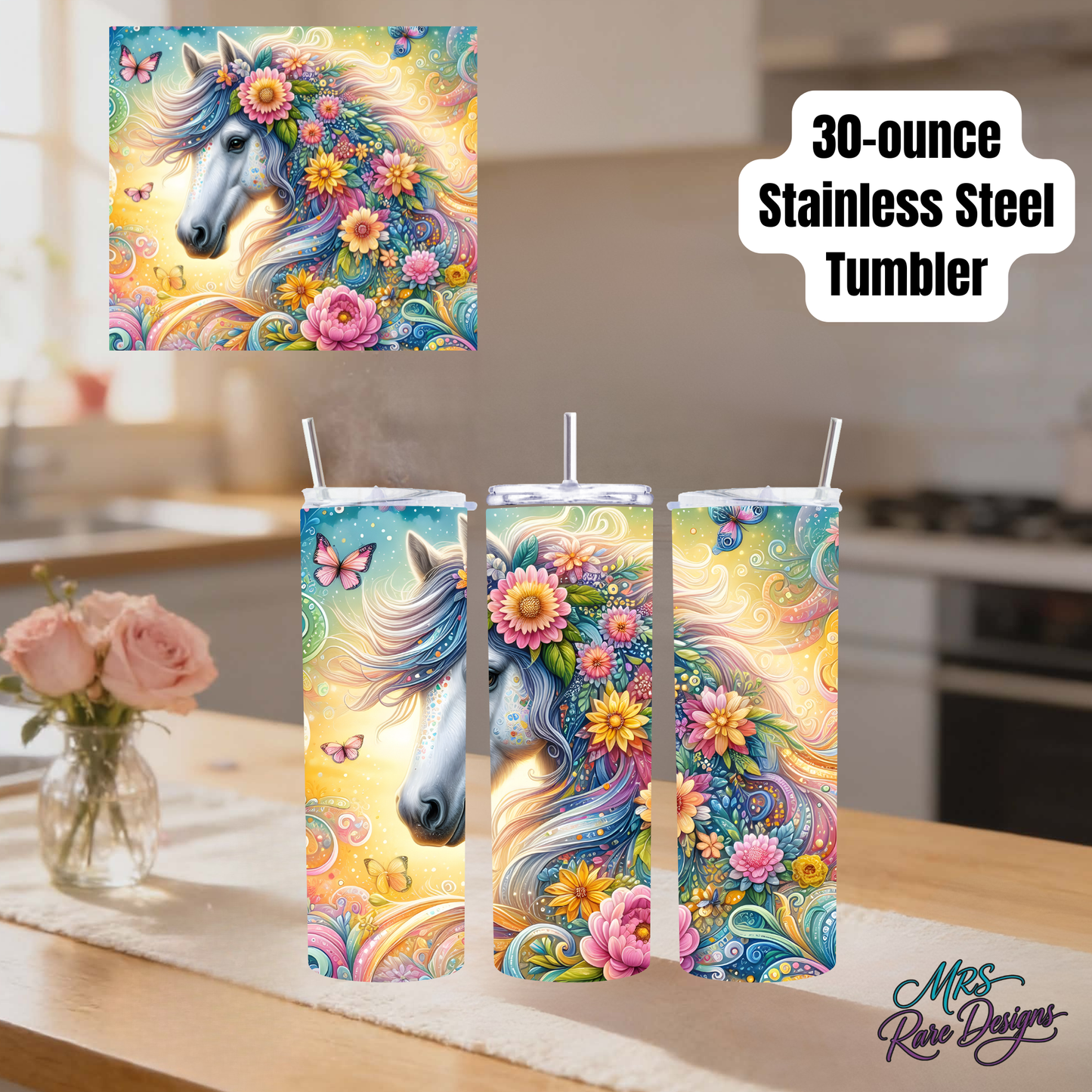 Enchanted Equestrian Collection – 30oz Stainless Steel Horse Tumblers
