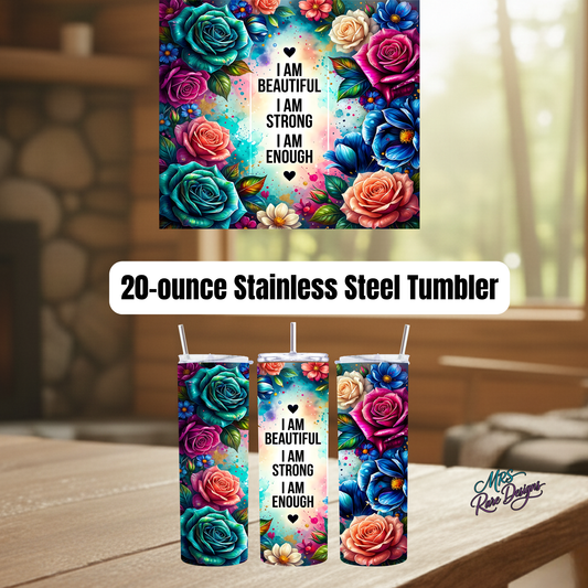 EmpowerBloom Affirmation Floral 20oz Stainless Steel Tumbler