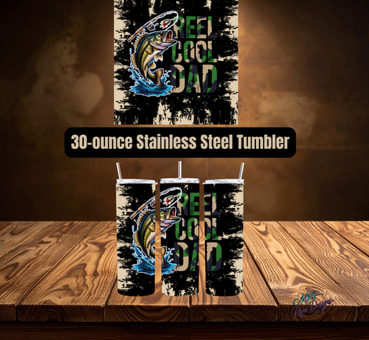 Reel Cool Dad 30 oz Skinny Stainless Steel Tumbler