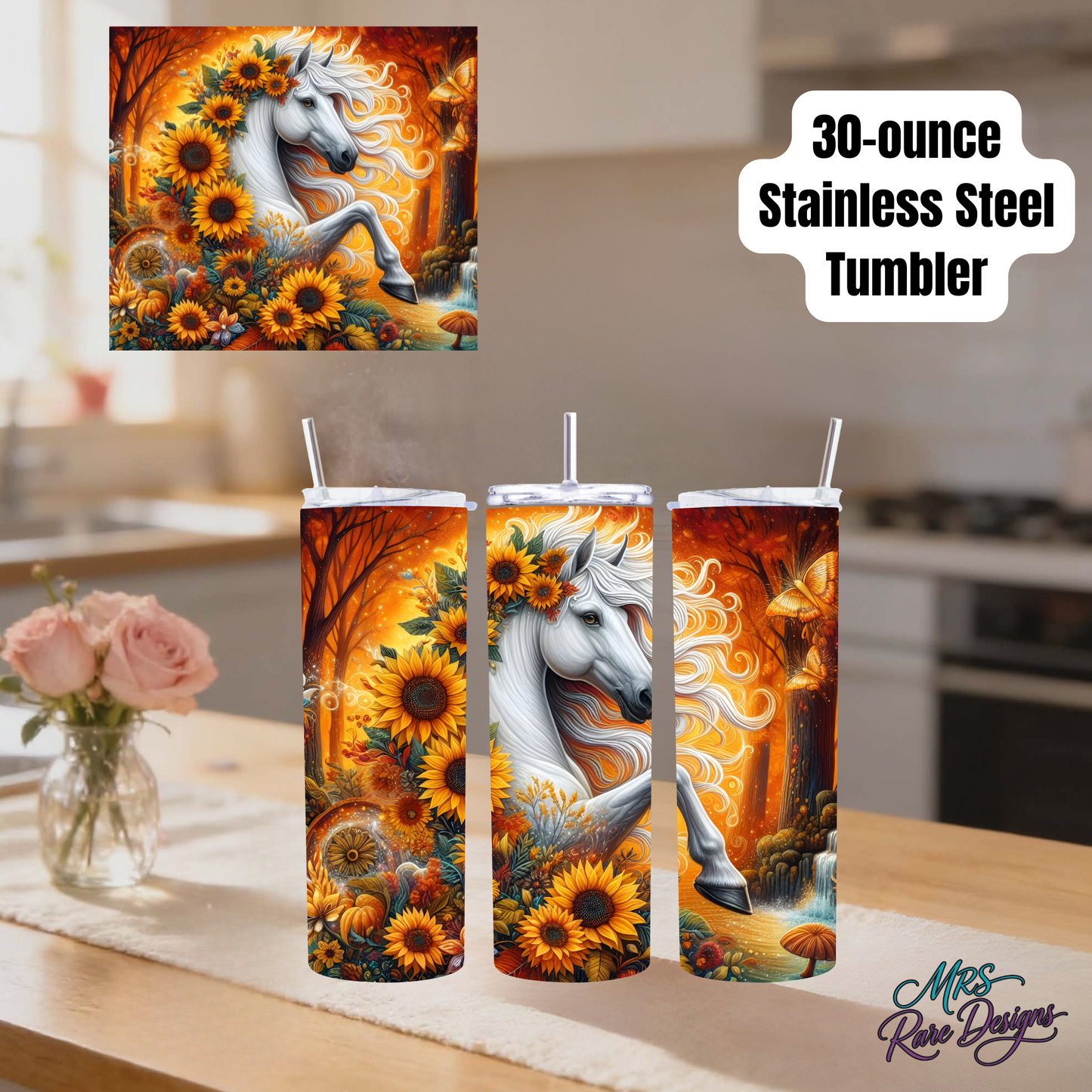 Enchanted Equestrian Collection – 30oz Stainless Steel Horse Tumblers