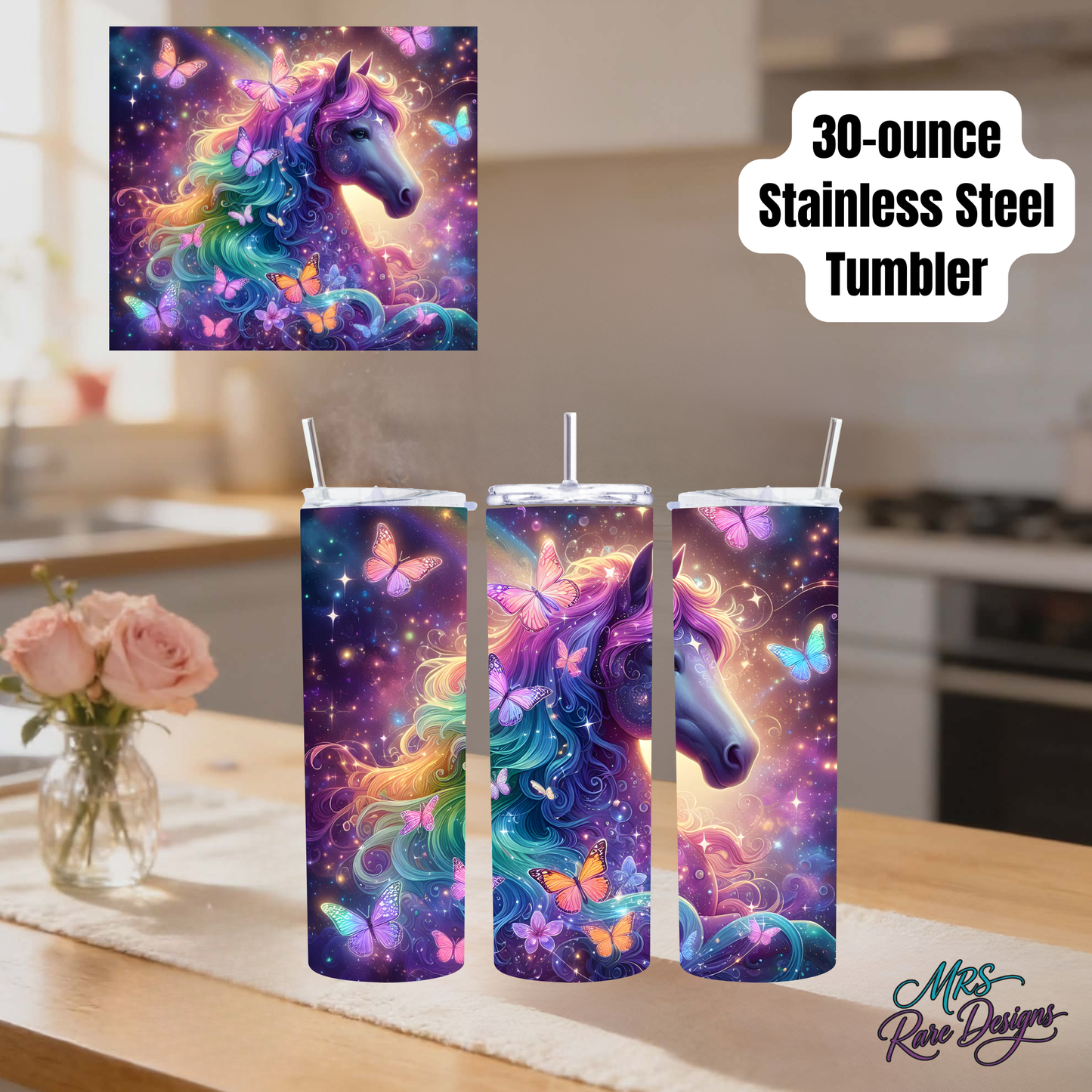 Enchanted Equestrian Collection – 30oz Stainless Steel Horse Tumblers