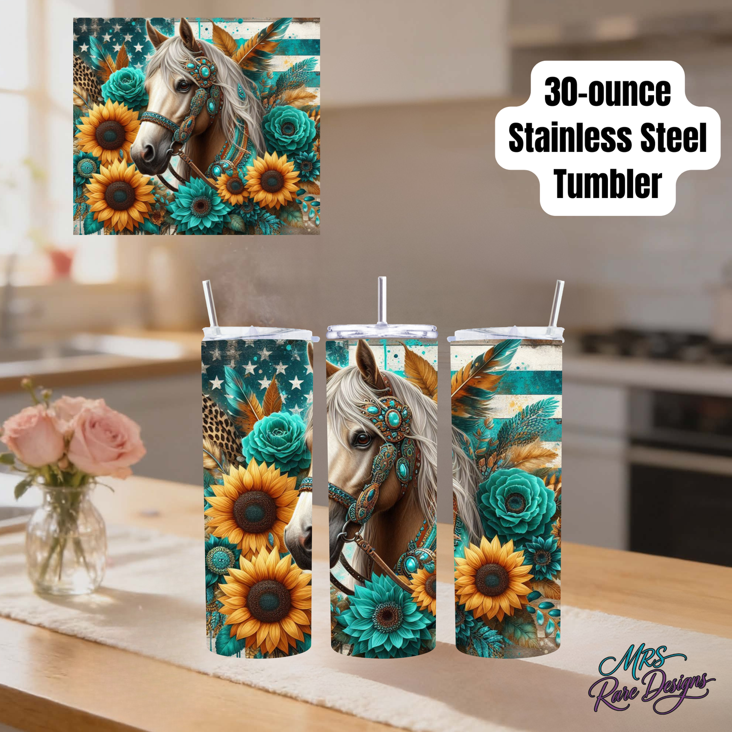 Enchanted Equestrian Collection – 30oz Stainless Steel Horse Tumblers