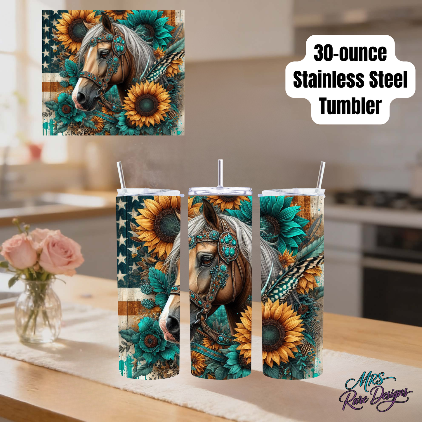 Enchanted Equestrian Collection – 30oz Stainless Steel Horse Tumblers
