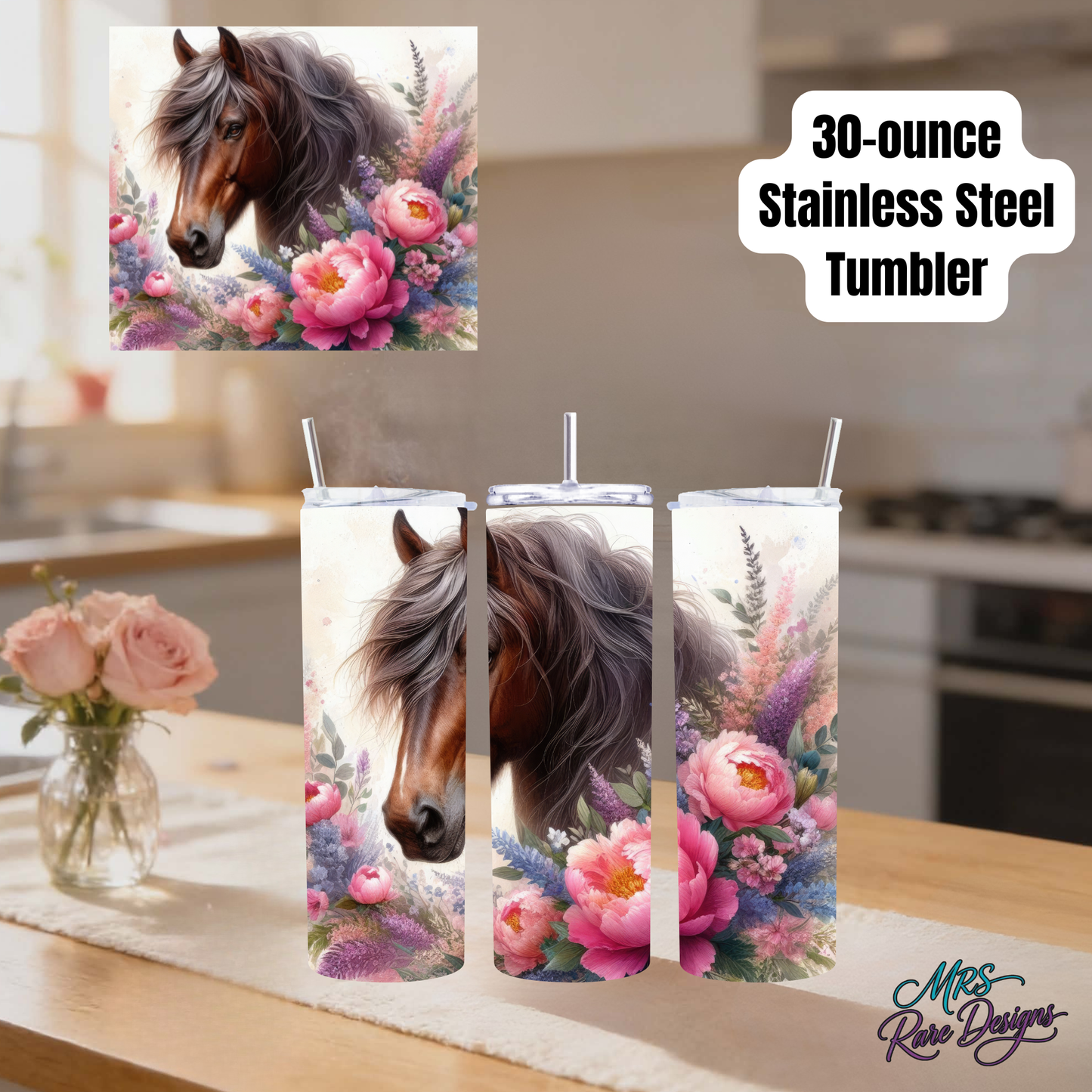 Enchanted Equestrian Collection – 30oz Stainless Steel Horse Tumblers