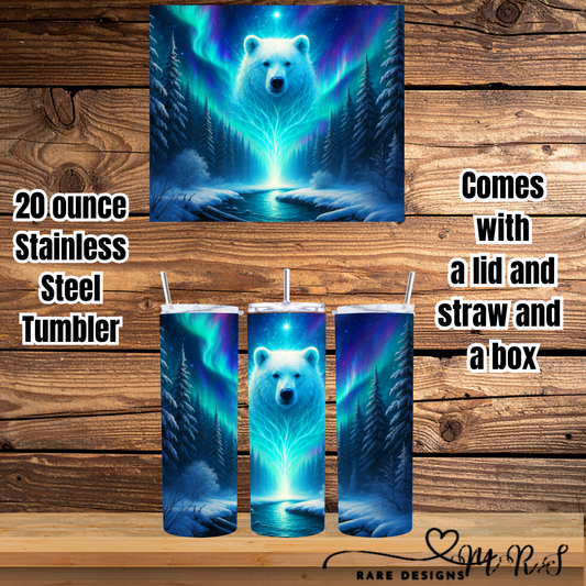 Aurora Guardian Polar Bear — 20oz Stainless Steel Tumbler