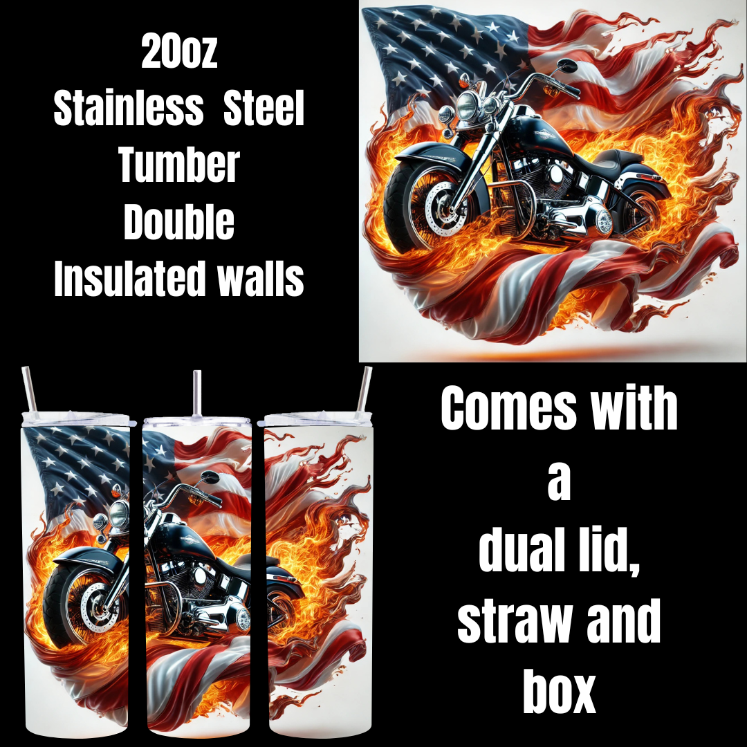 Freedom Riders: Patriotic Motorcycle Tumbler Collection
