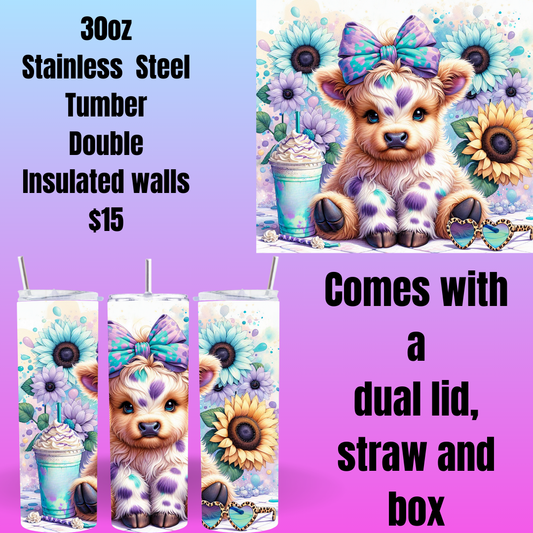 Highland Delight 30 oz Stainless Steel Tumbler