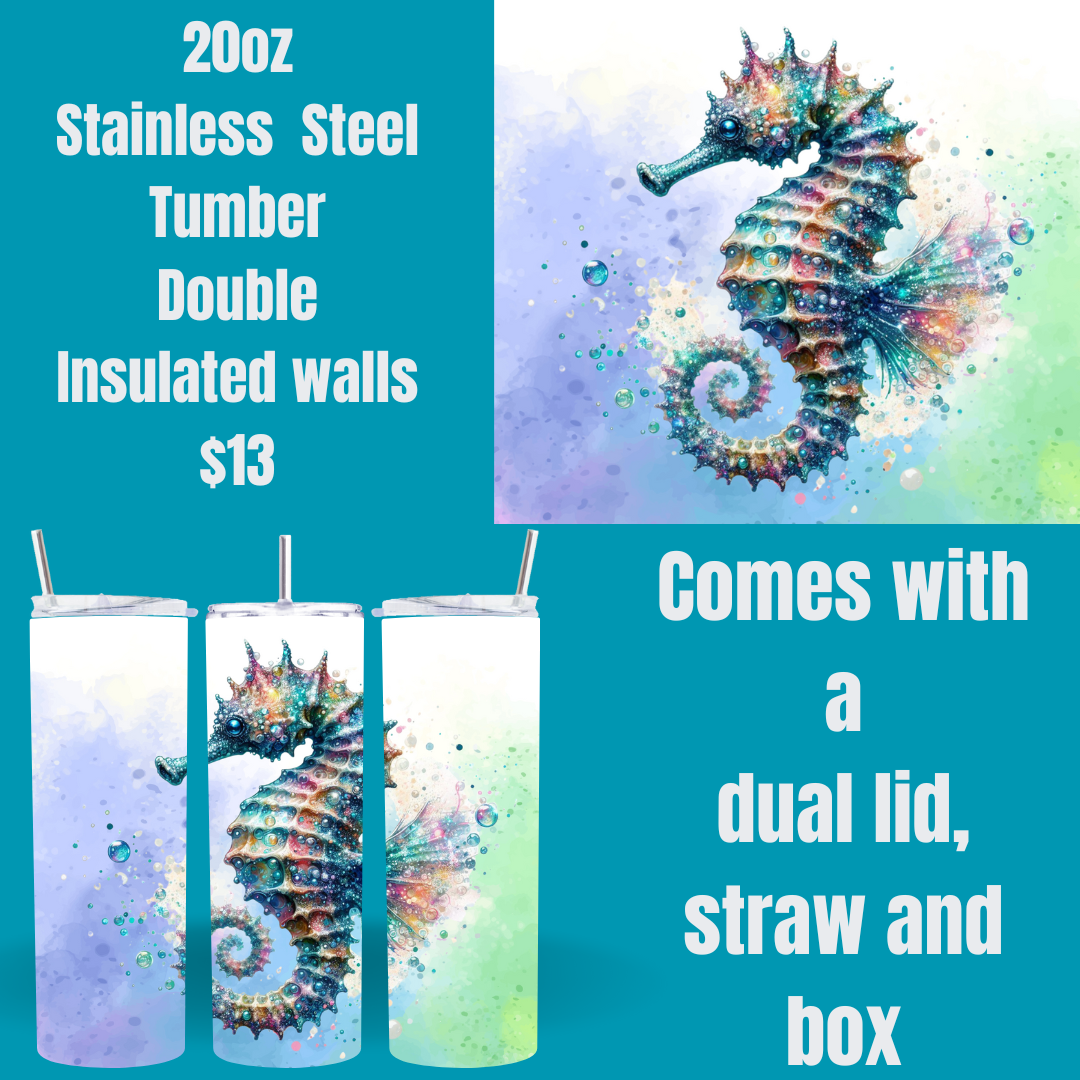 Seahorse Enchantment Slim Tumblers