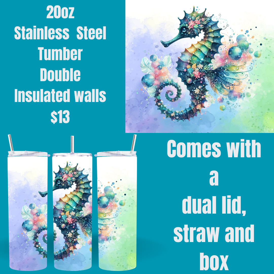 Seahorse Enchantment Slim Tumblers