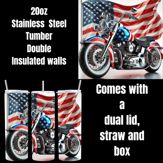 Freedom Riders: Patriotic Motorcycle Tumbler Collection