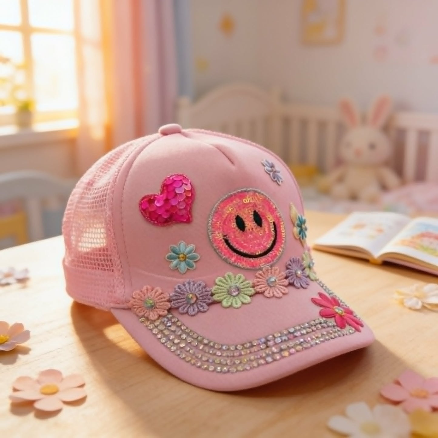 The Smiley Garden Kids Trucker Hat — "Happy Little Bloomer" Collection