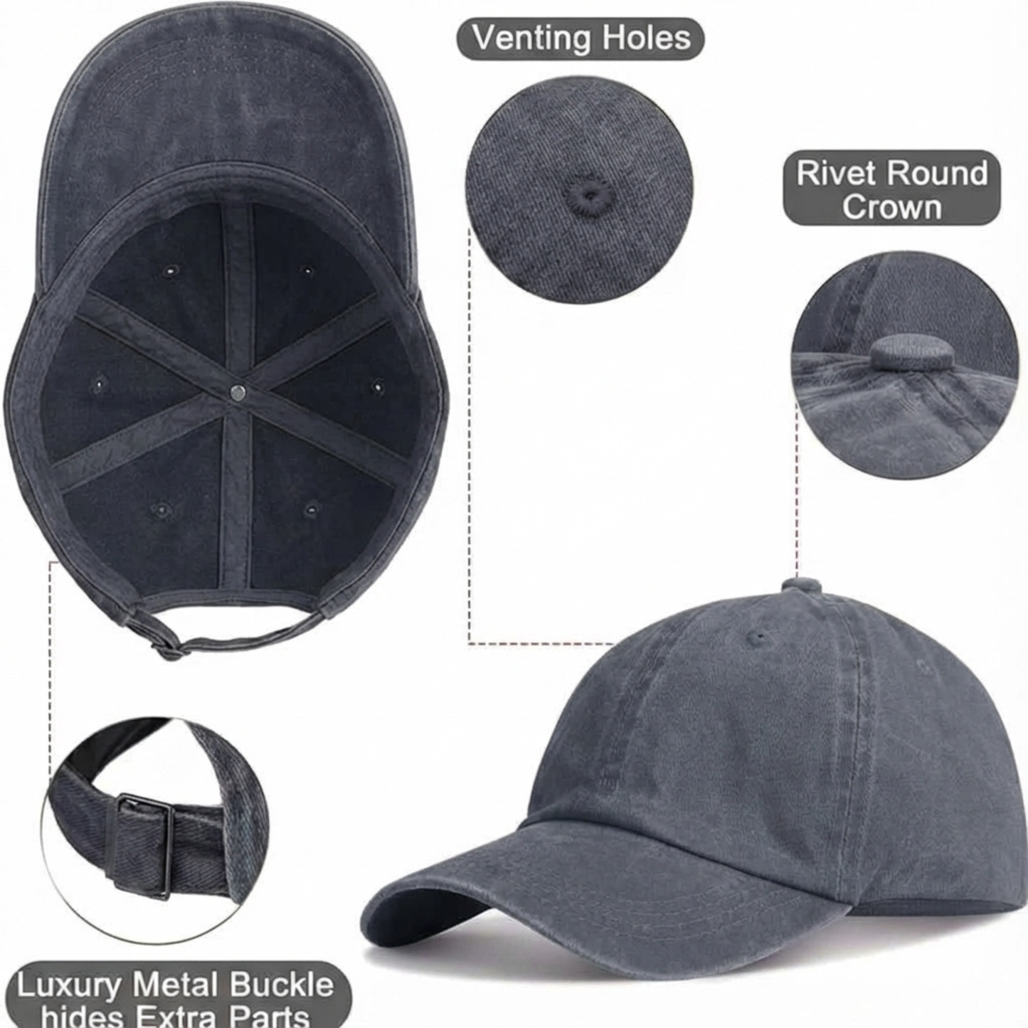 Performance Horse Print Polyester Baseball Cap