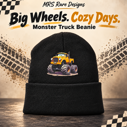 "Big Wheels, Cozy Days" Monster Truck Beanie