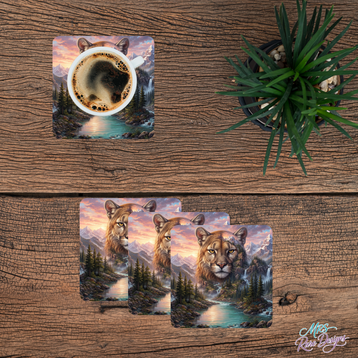 "Wild Ridge" Glass Coaster Set