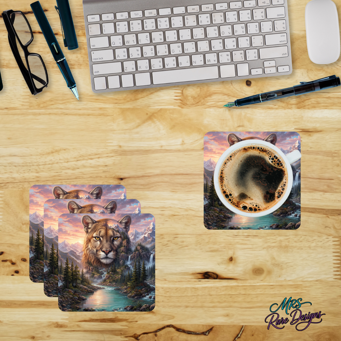 "Wild Ridge" Glass Coaster Set