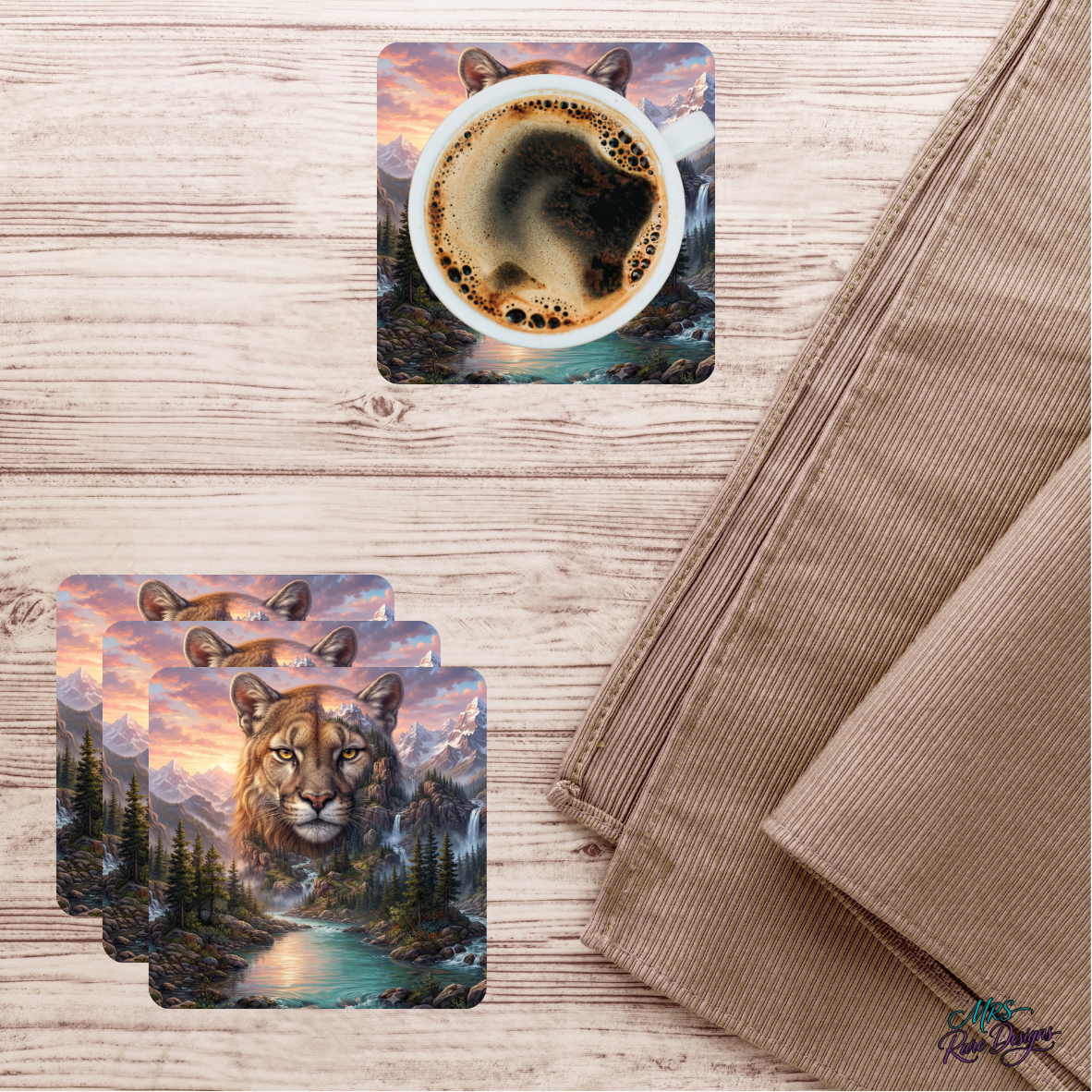 "Wild Ridge" Glass Coaster Set