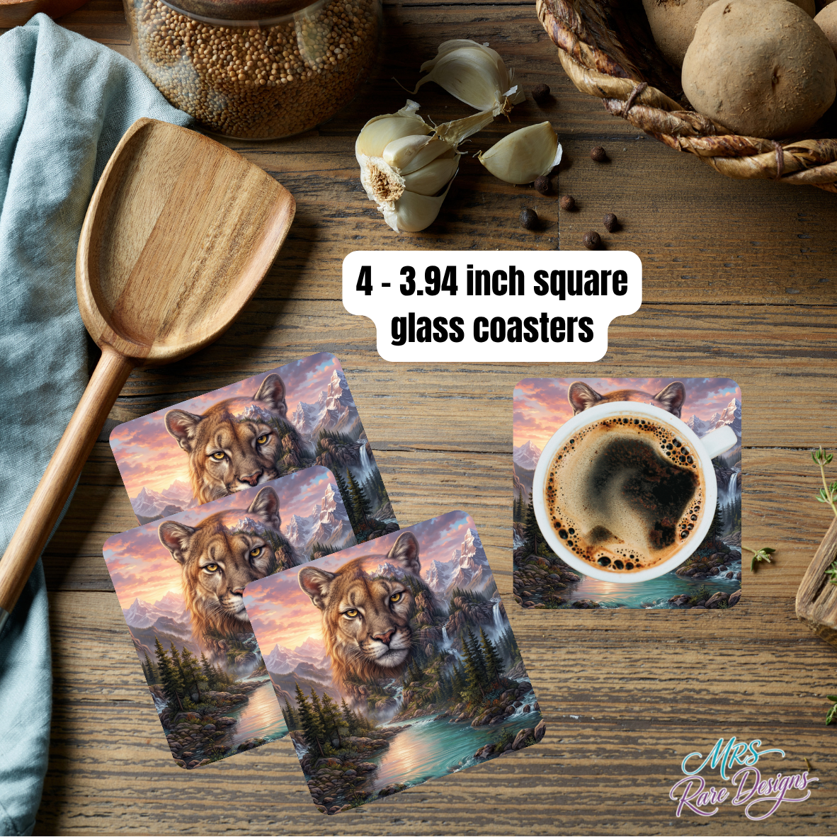 "Wild Ridge" Glass Coaster Set