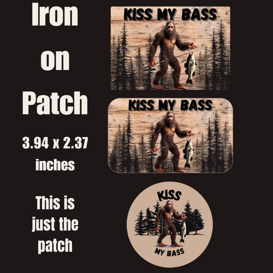 Kiss My Bass Iron-On Patch Collection – Bigfoot Edition