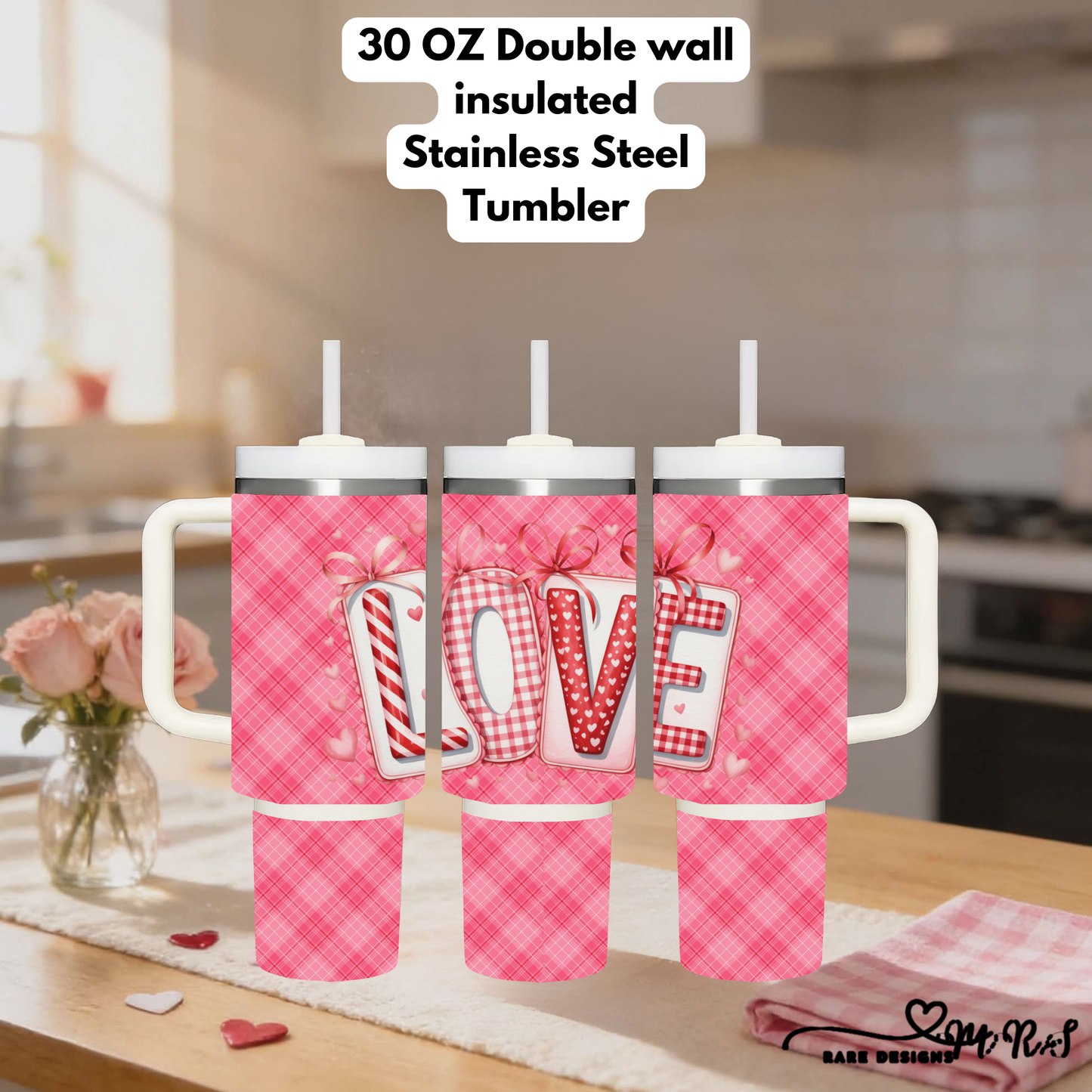 LOVE Edition 30oz Double-Wall Stainless Steel Tumblers – Valentine’s Collection