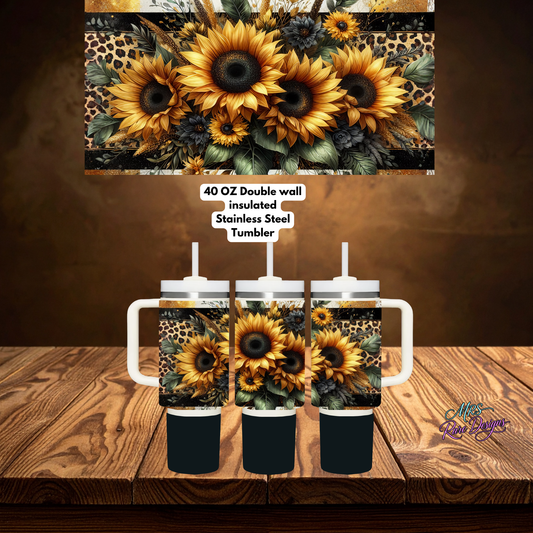 Golden Hour Bloom Tumbler — 40 OZ