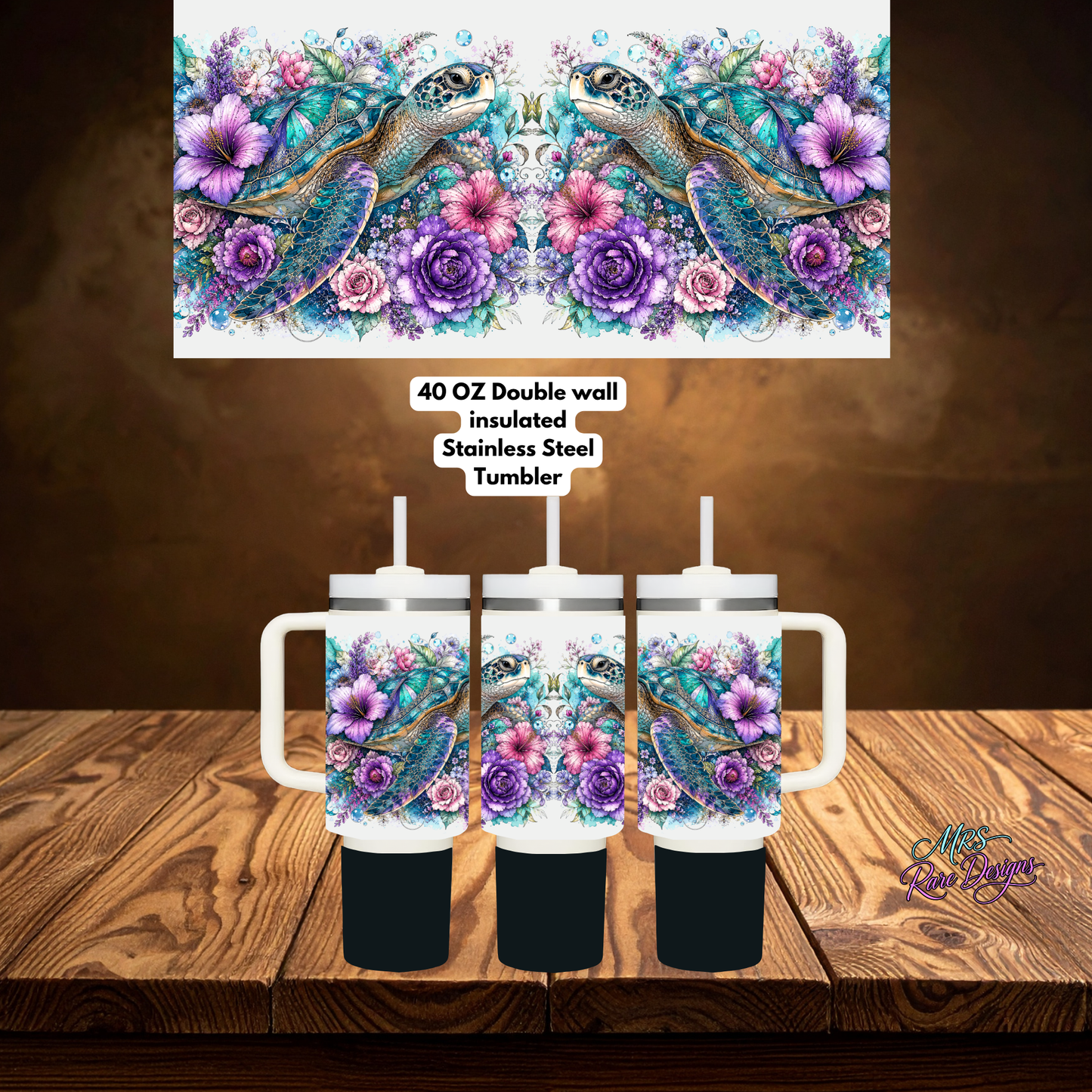 "Turtle Bay Bloom" 40oz Tumbler