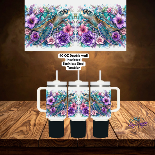 "Turtle Bay Bloom" 40oz Tumbler
