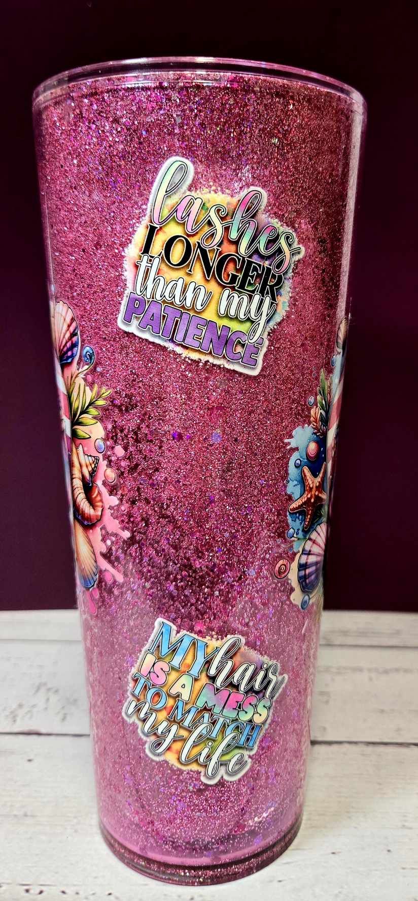 Pink Whimsy Glitter Tumbler