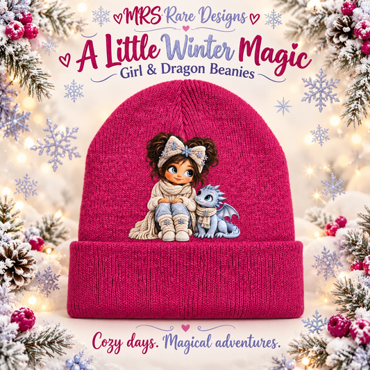 Winter Magic Friends Pink Girl & Dragon Beanie