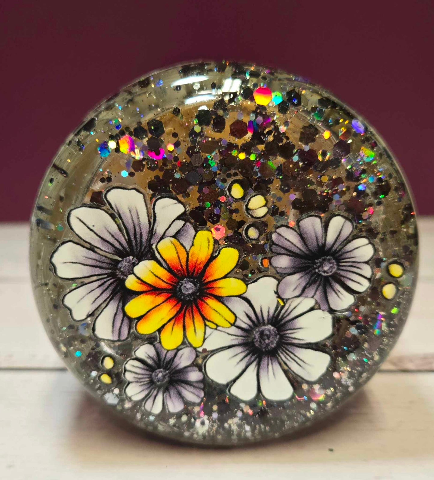 Festive Floral Sparkle Snowglobe Tumbler