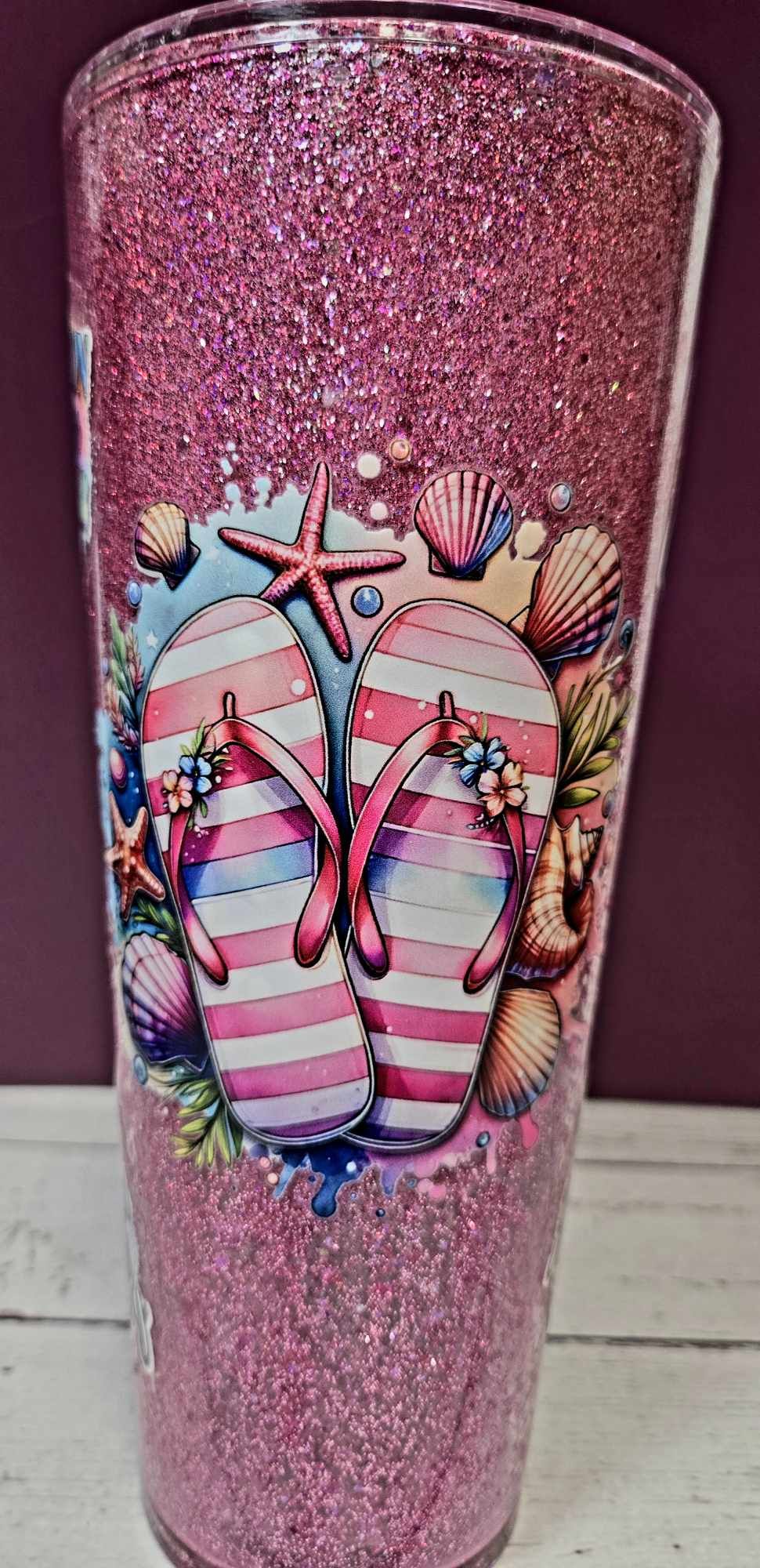 Pink Whimsy Glitter Tumbler