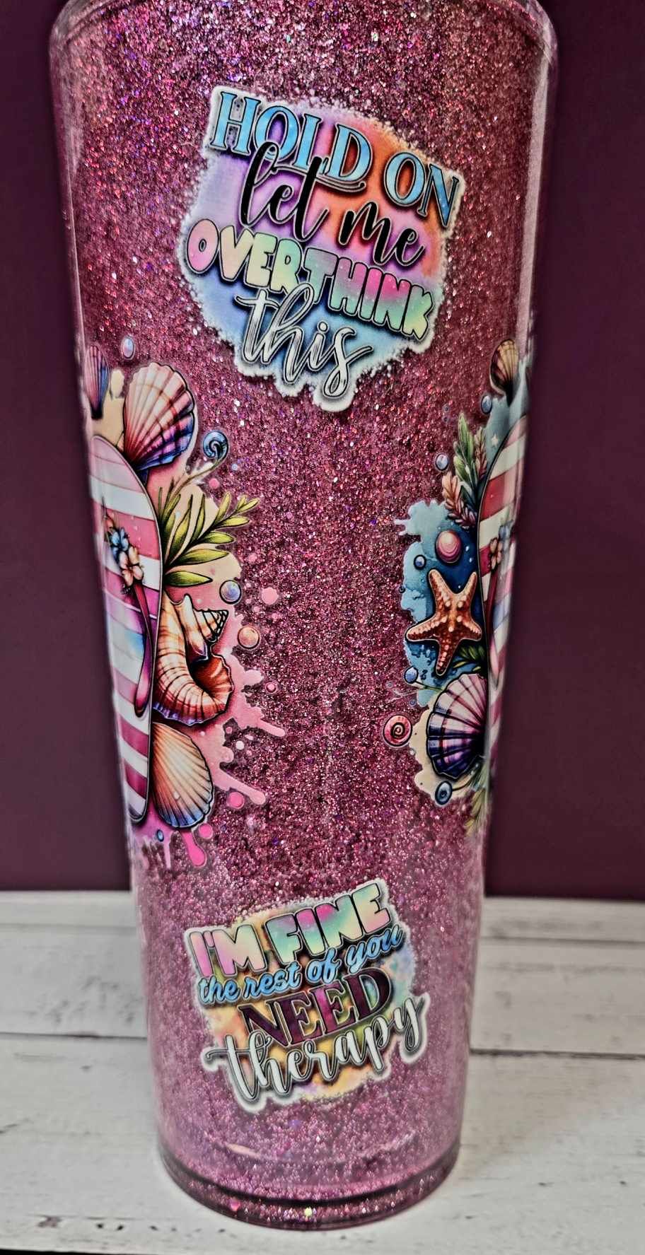 Pink Whimsy Glitter Tumbler