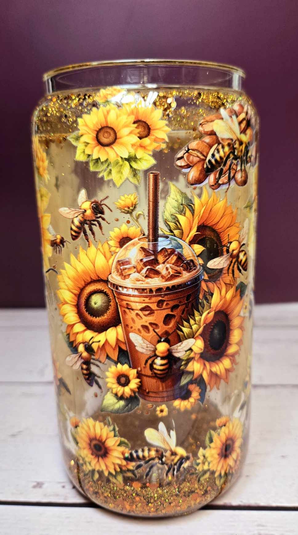 Sunshine Sipper Glass Snow Globe Tumbler