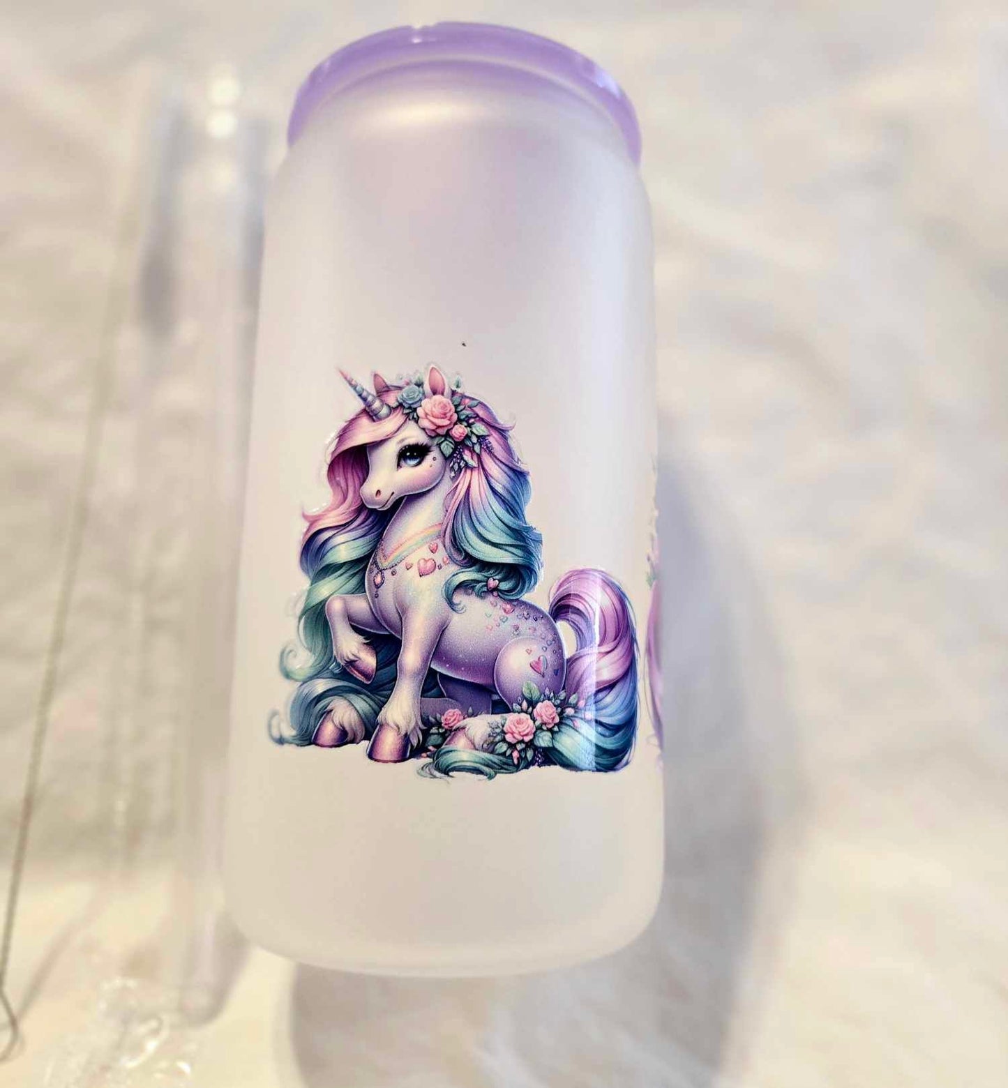 Enchanted Unicorn Garden Frosted Tumblers