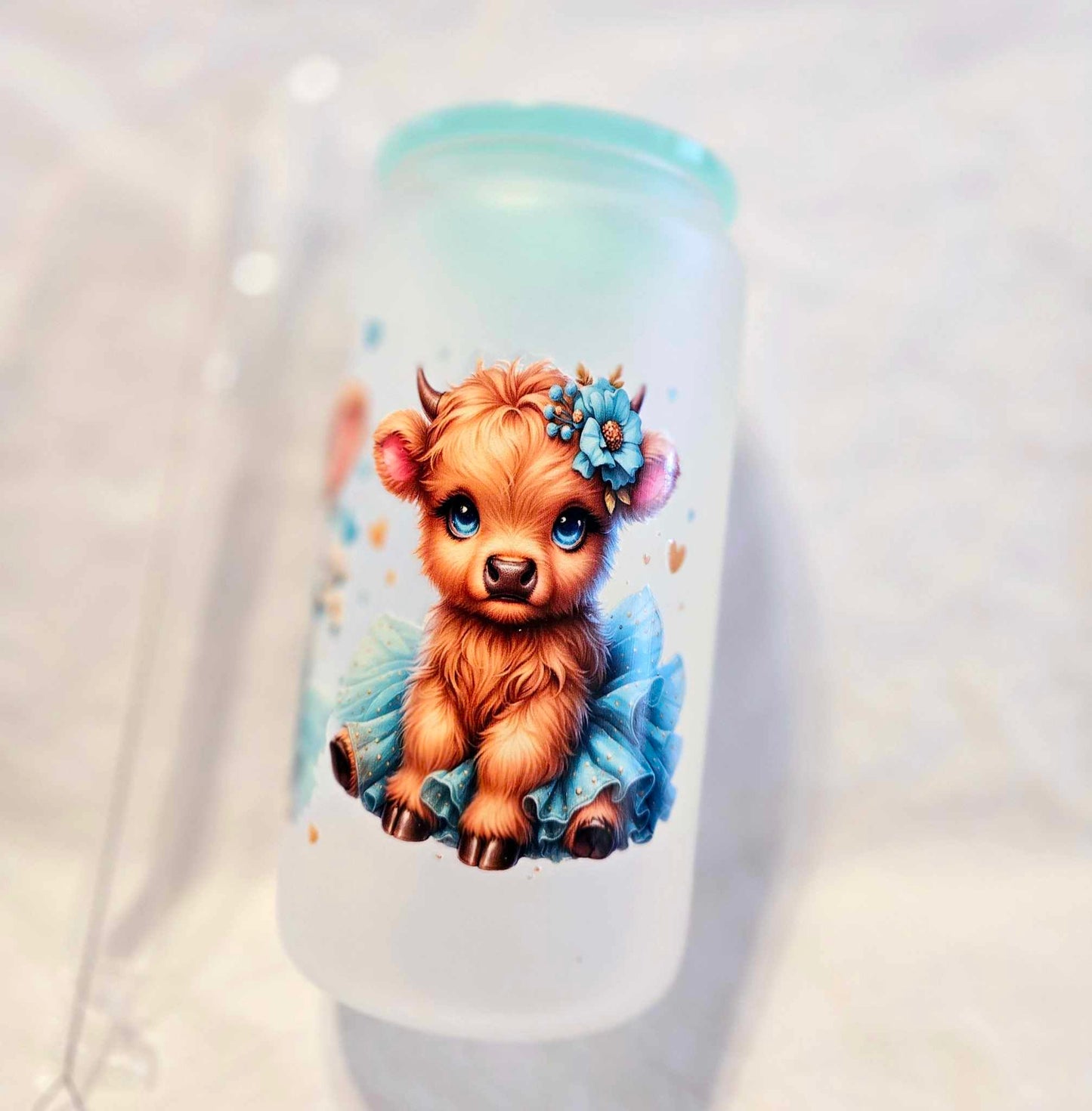 Turquoise Blossom Calf Frosted Tumblers