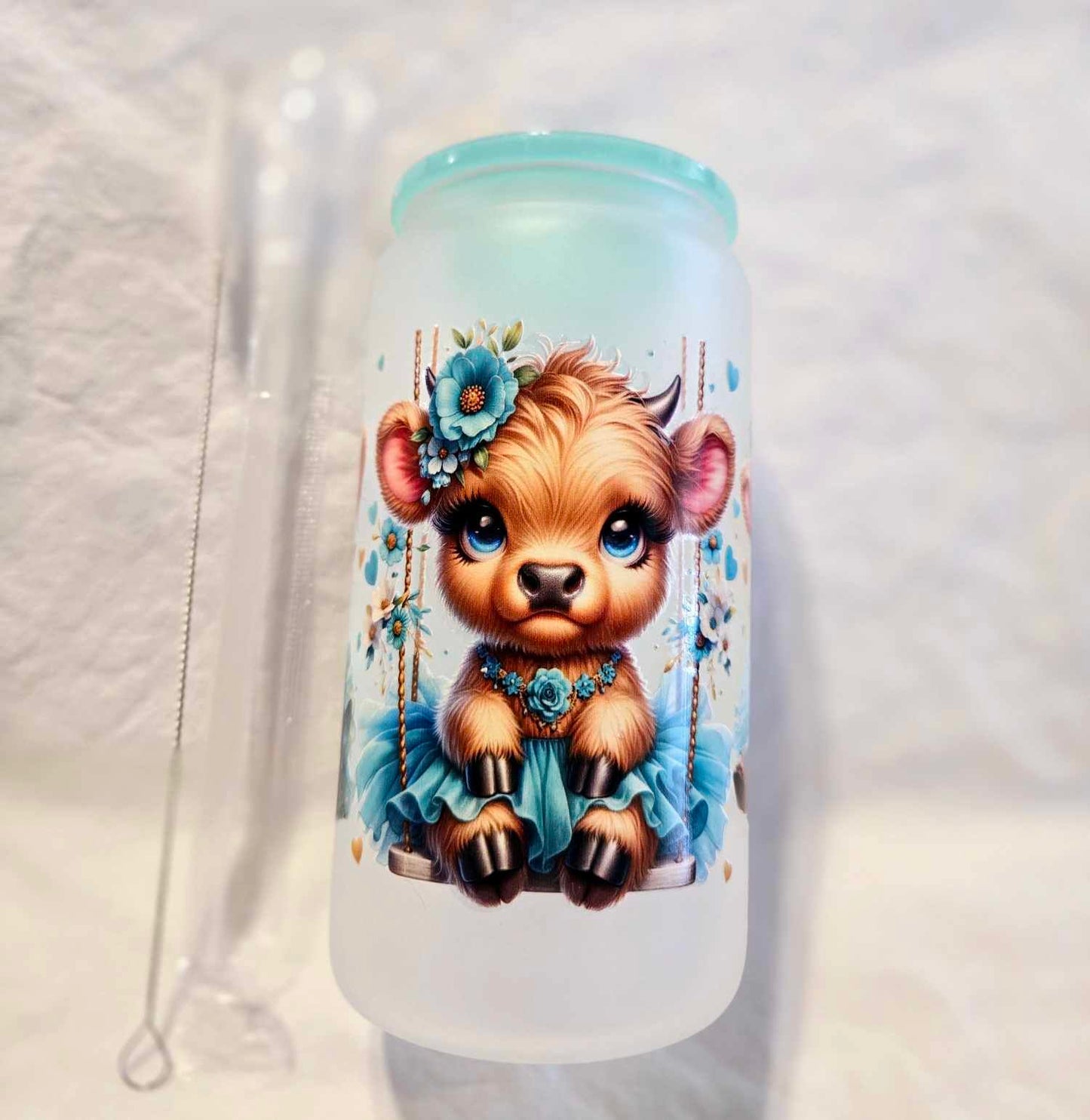 Turquoise Blossom Calf Frosted Tumblers