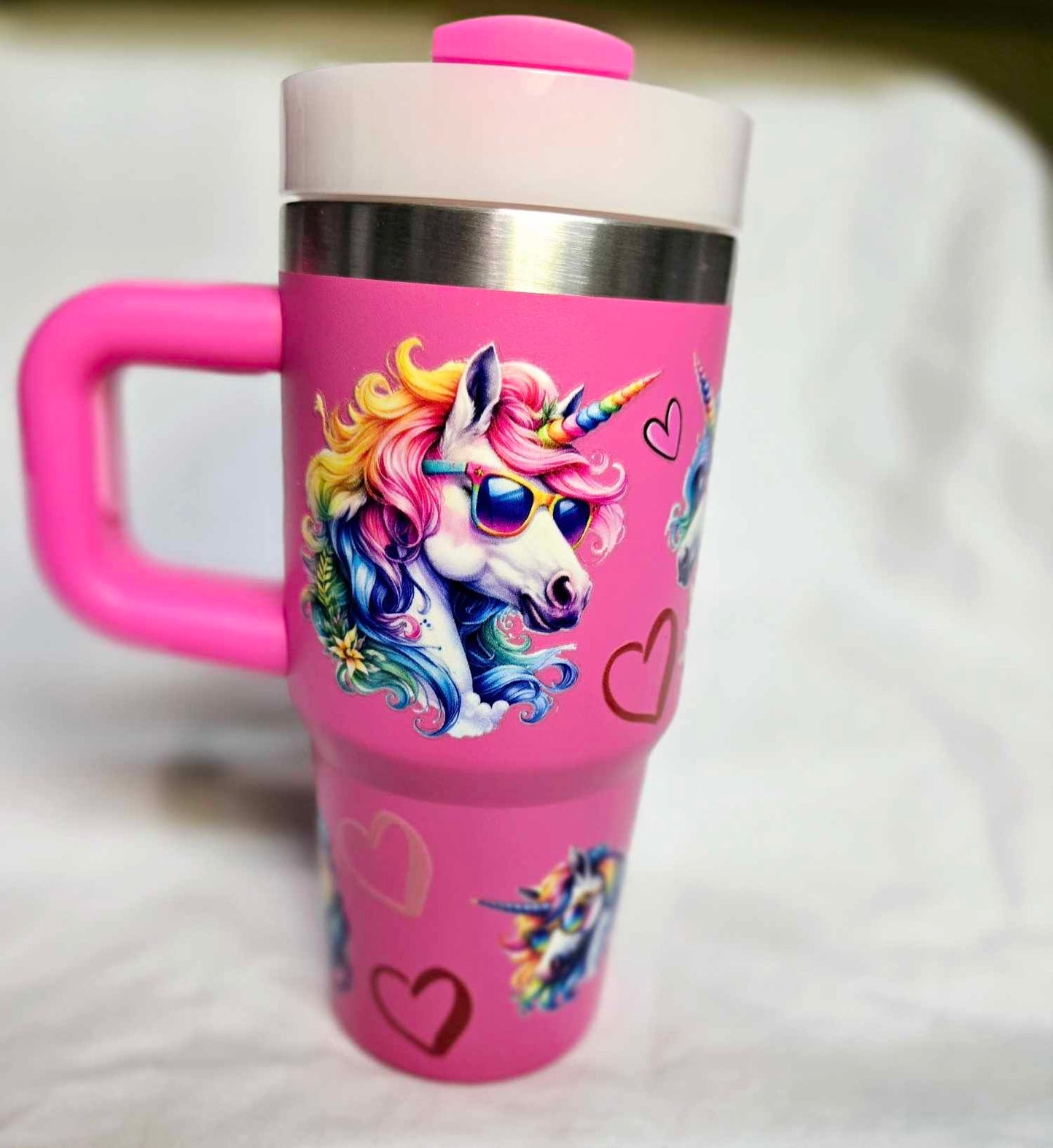 Magical Unicorn Stainless Steel Tumbler with Handle - 14oz