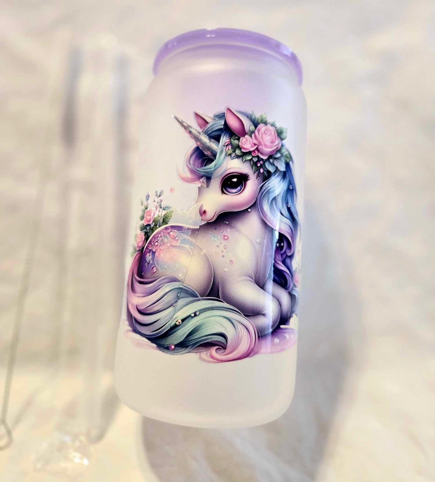 Enchanted Unicorn Garden Frosted Tumblers