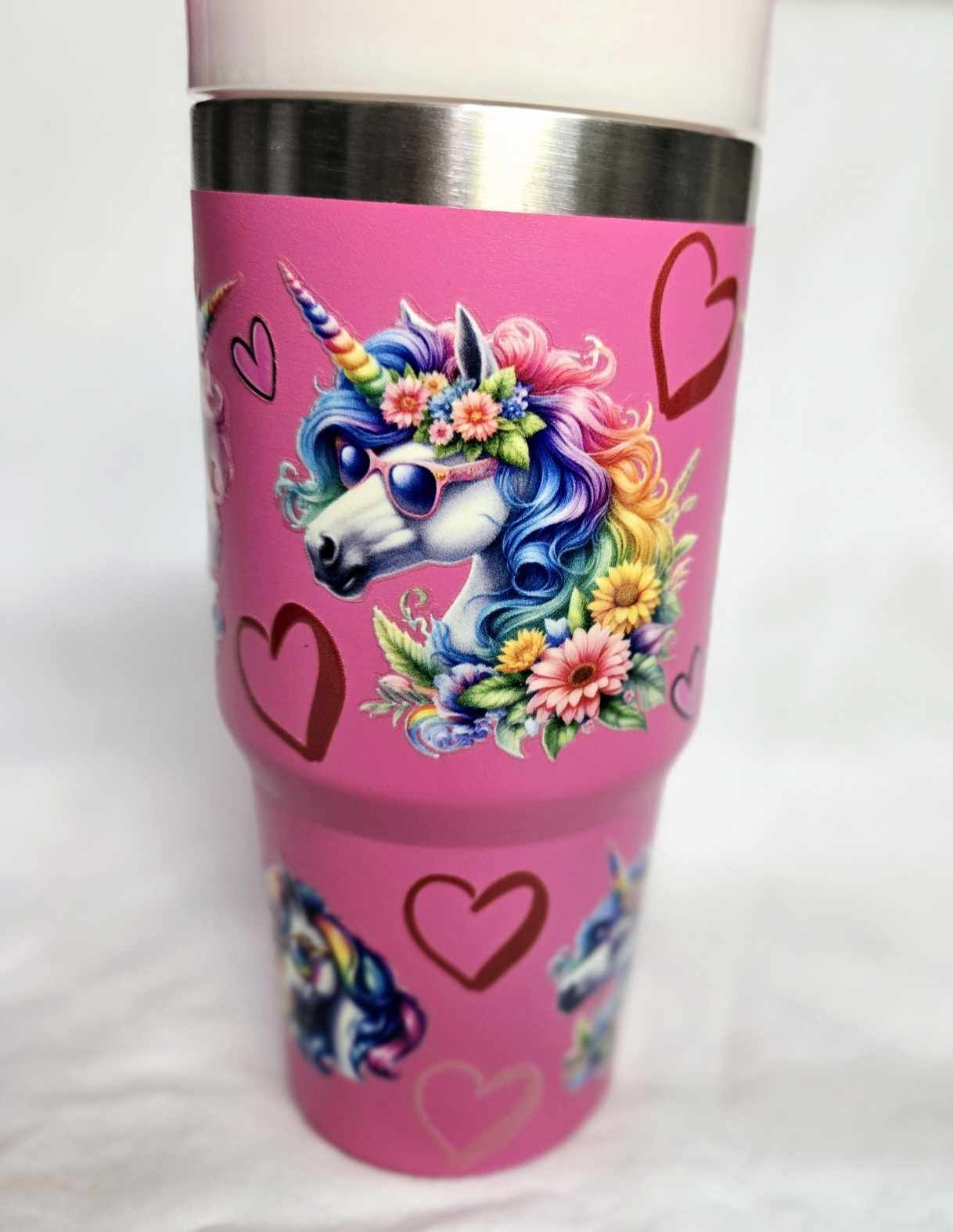 Magical Unicorn Stainless Steel Tumbler with Handle - 14oz