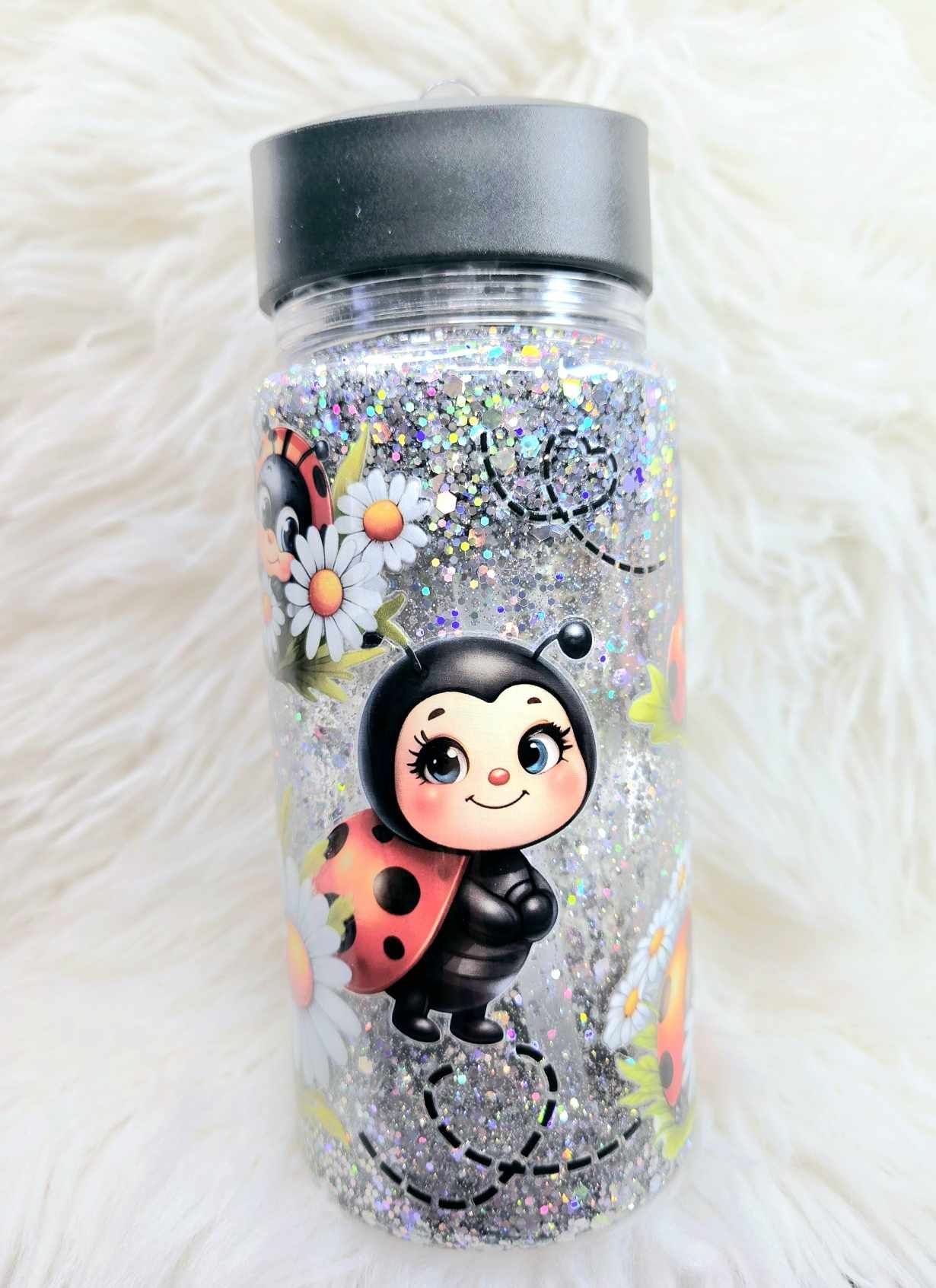 Ladybug Meadow Snow Globe Tumbler