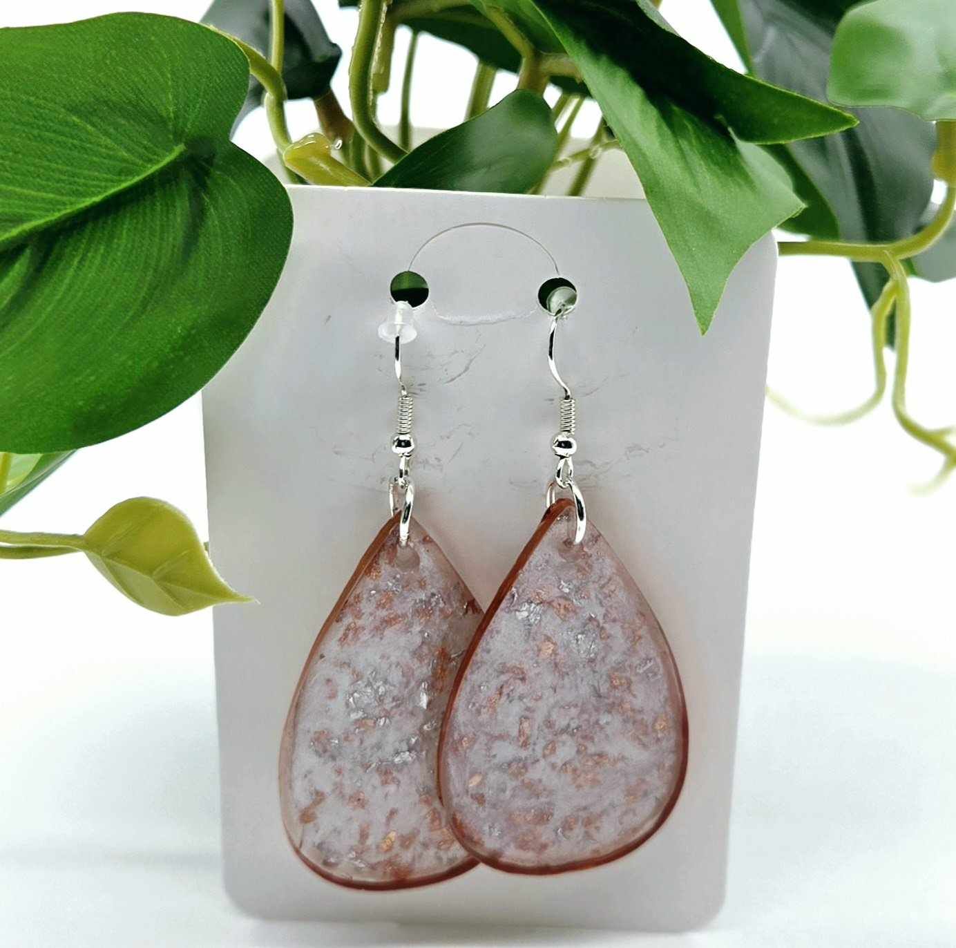 Blush Frost Resin Drop Earrings