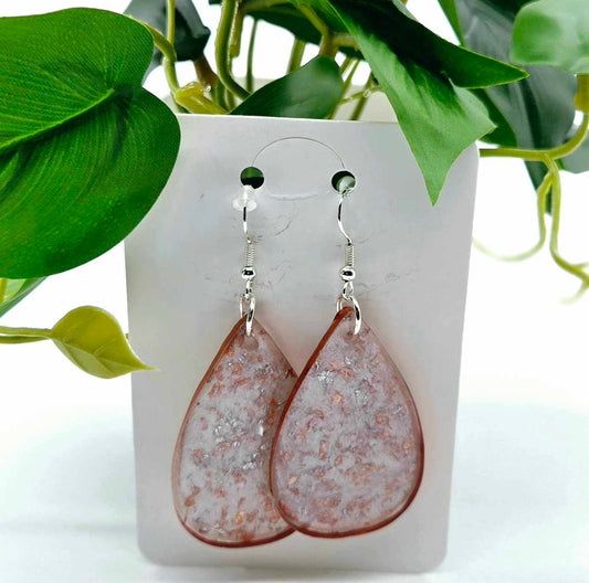 Blush Frost Resin Drop Earrings