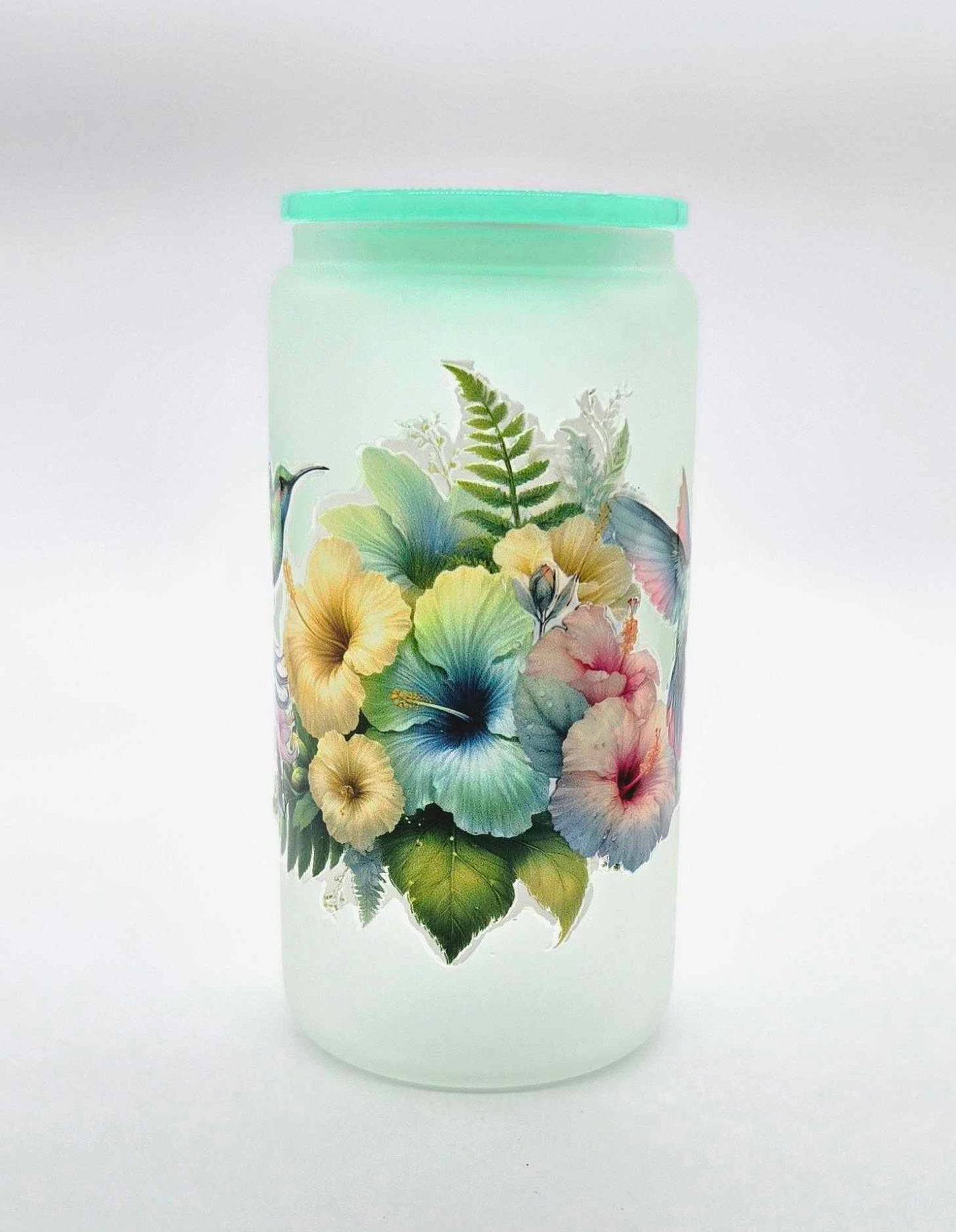 Garden Whispers Hummingbird Glass Tumbler