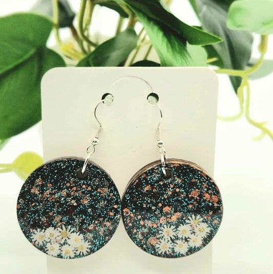 Midnight Meadow Round Earrings