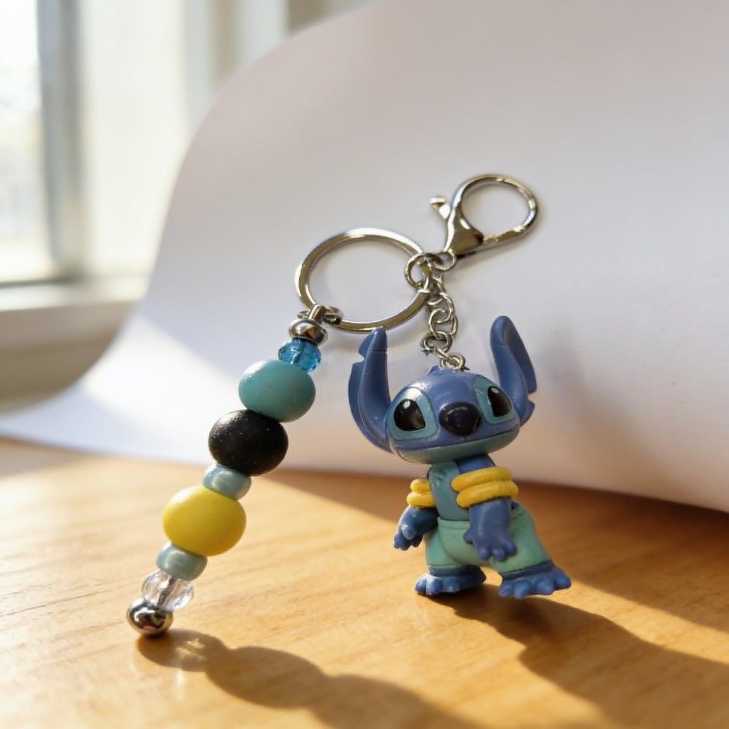 Tropical Stitch Beaded Bag Charm Keychain
