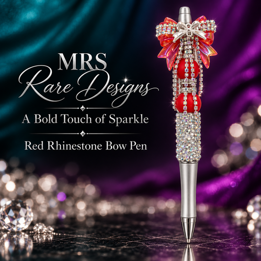 Ruby Radiance Red Rhinestone Bow Pen