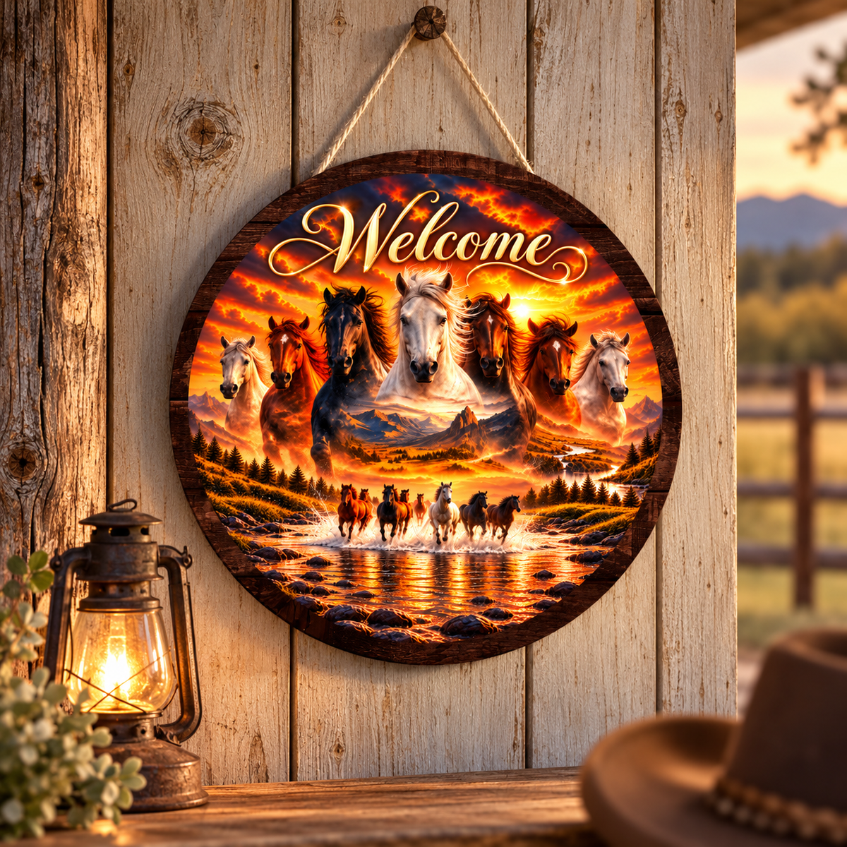 Wild & Free 12-inch Aluminum Welcome Sign