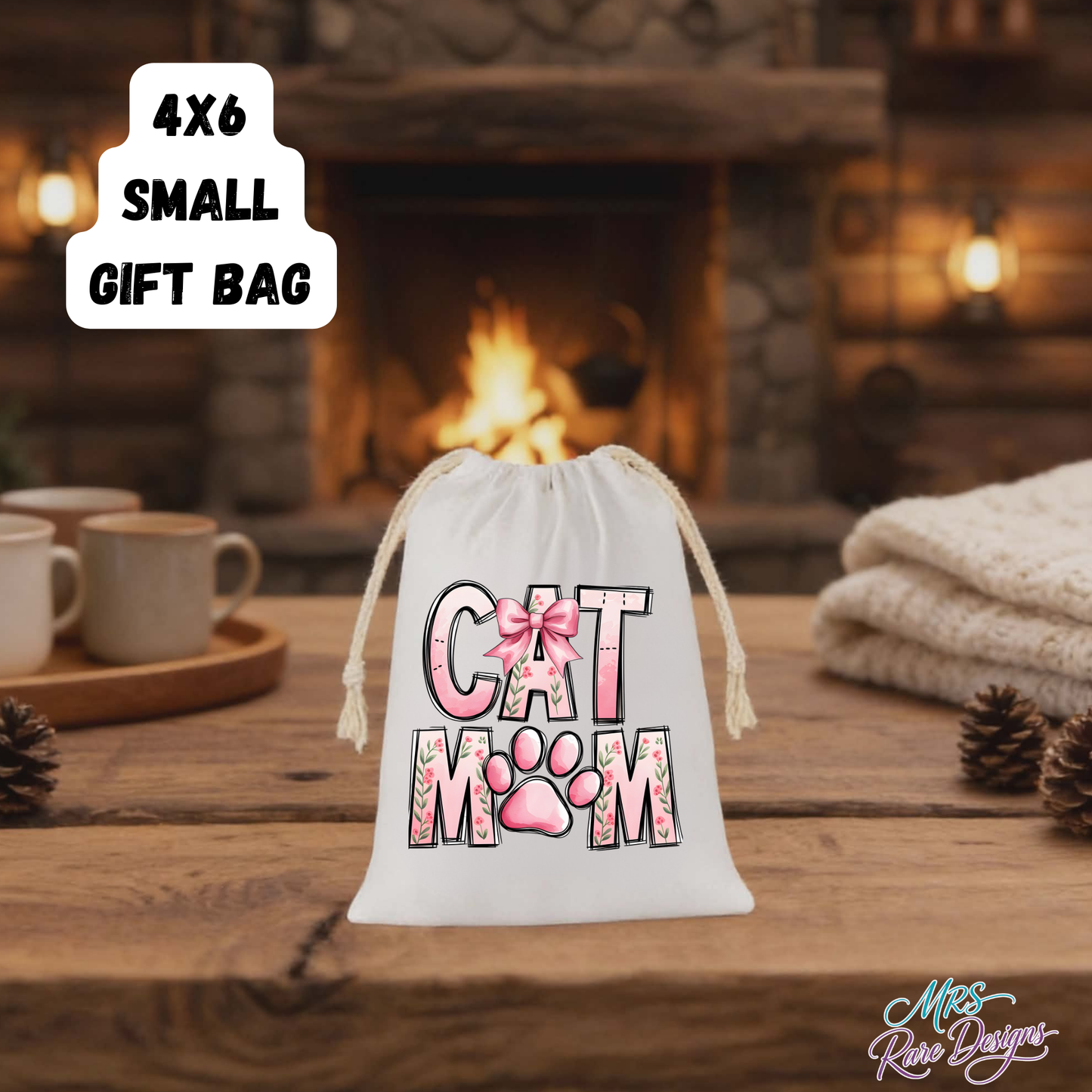 Cat Mom Mug & Small Gift Bag Set – Perfect Gift for Proud Cat Lovers