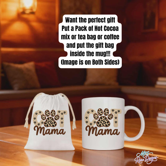 Cat Mama Mug & Gift Bag Set – Perfect Gift for Cat Lovers