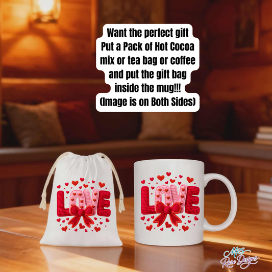 LOVE Gift Mug & Mini Bag Set – Perfect Valentine’s Day, Anniversary, or Romantic Gift