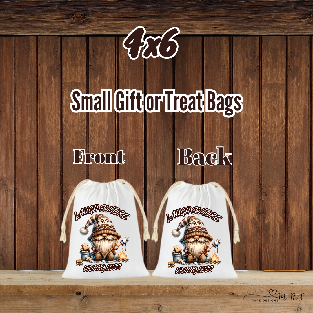 Laugh S’more, Worry Less — Gingham Campfire Gnome Kitchen & Coffee Set